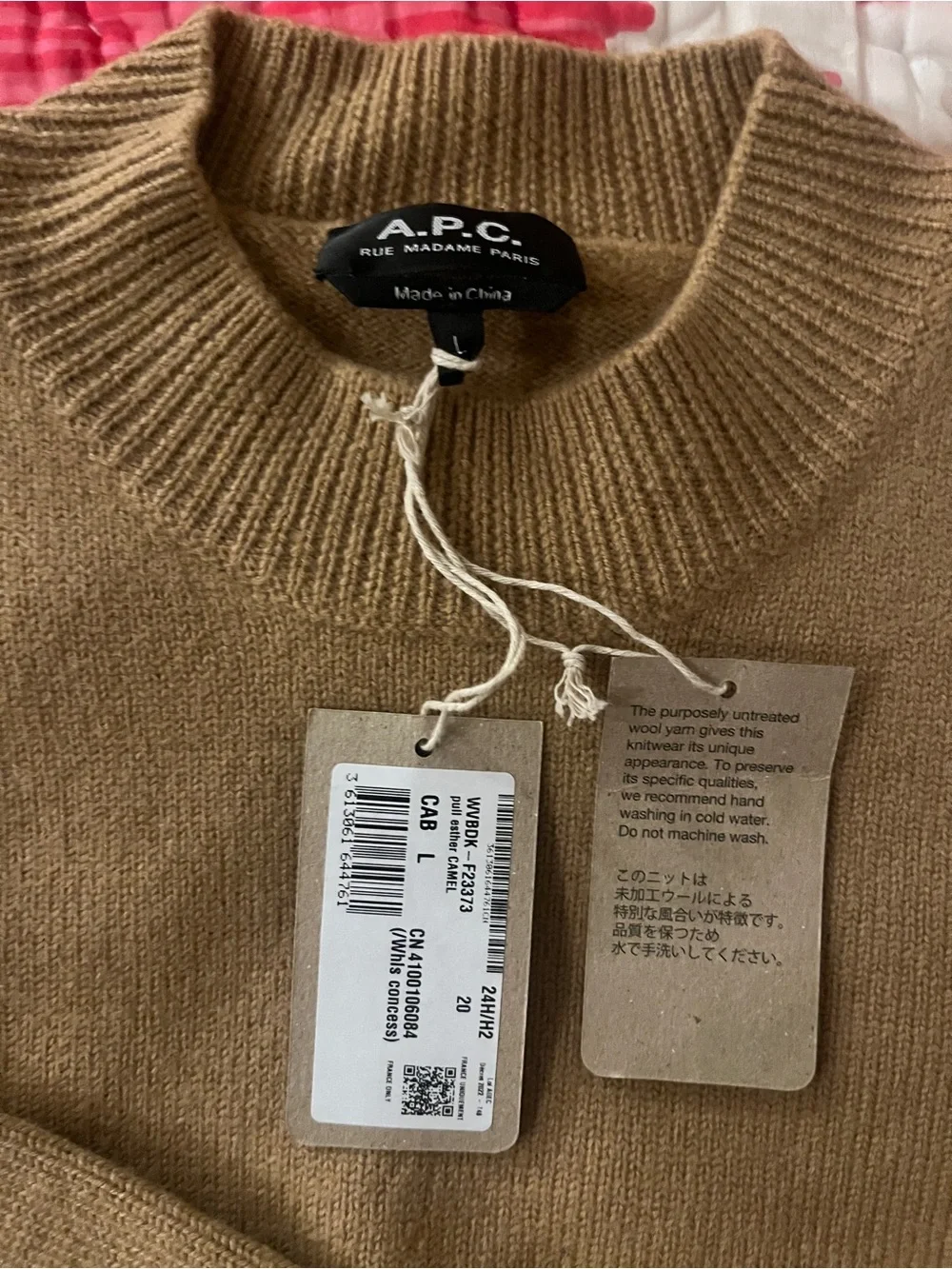 A.P.C. Women’s Esther Crewneck Sweater in Camel Brown - Picture 2 of 3